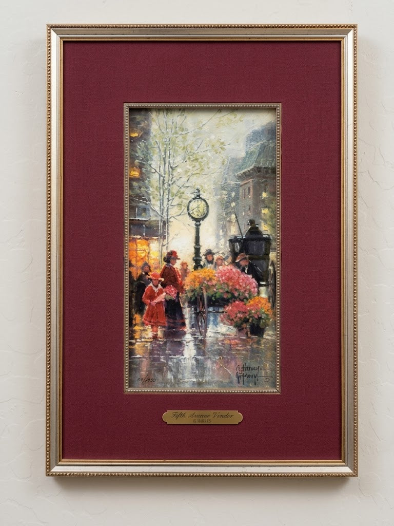 G. Harvey “Fifth Avenue Vendor” – Framed Limited Edition Lithograph (59/1950)