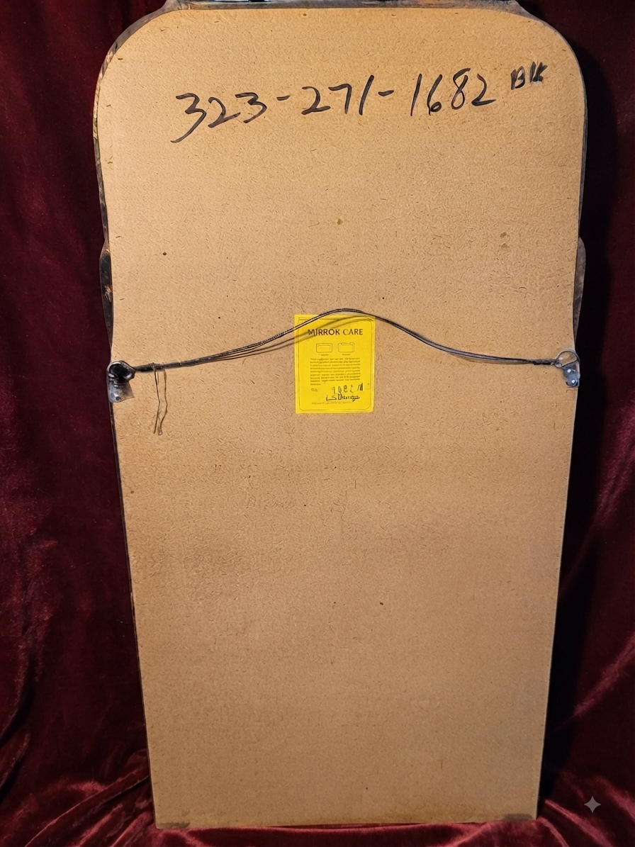 Vintage La Barge Chinoiserie Wall Mirror – Hand-Painted Black Lacquer & Gilt (Model 1682)