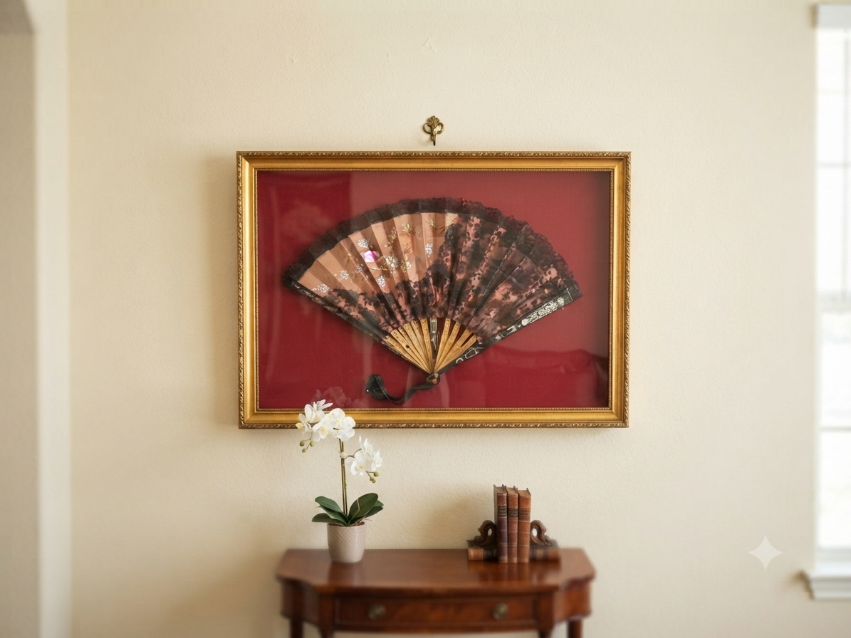 Antique Victorian Esoteric Statement Shadowbox Fan. By Ed Schultz