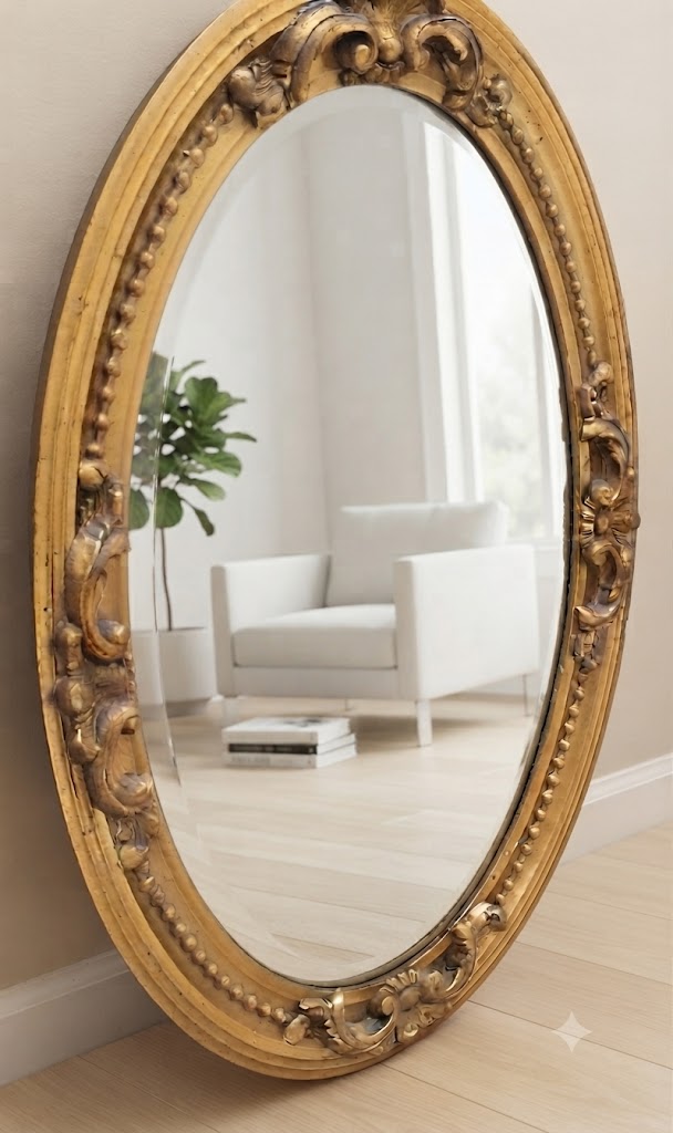 Regency Revival Convex Mirror.