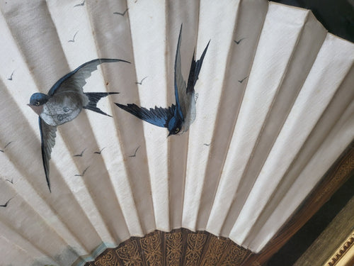 Mid Century Jinpra chinoiserie Fan.