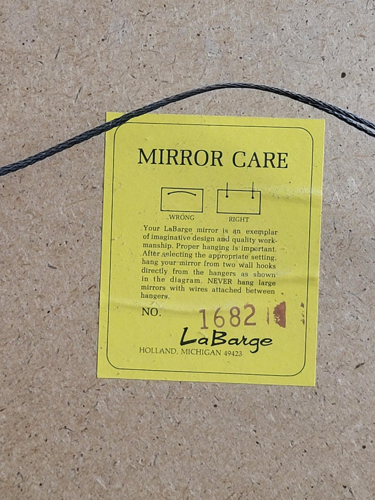 Vintage La Barge Chinoiserie Wall Mirror – Hand-Painted Black Lacquer & Gilt (Model 1682)